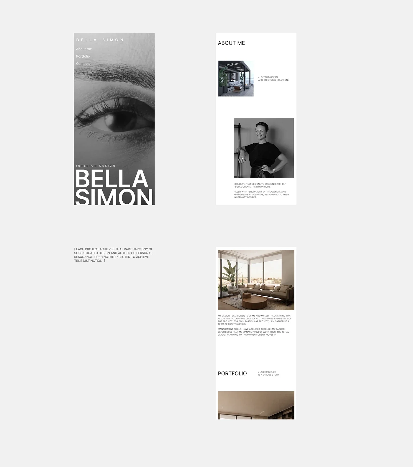 Bella Simon — редизайн сайта студии дизайна интерьеров — экран 3
