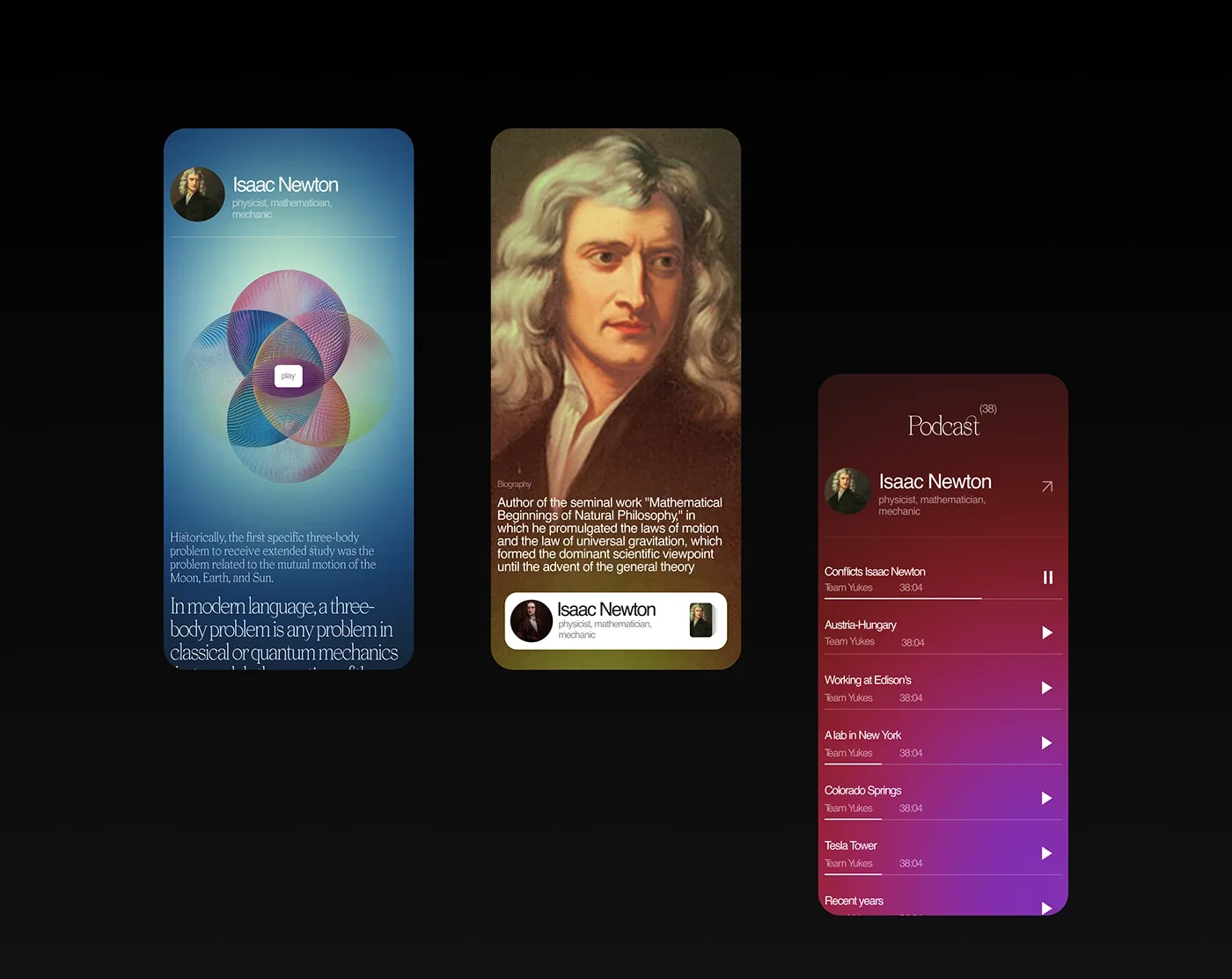 Cognition — концепт EdTech-приложения про историю через личности — экран 4