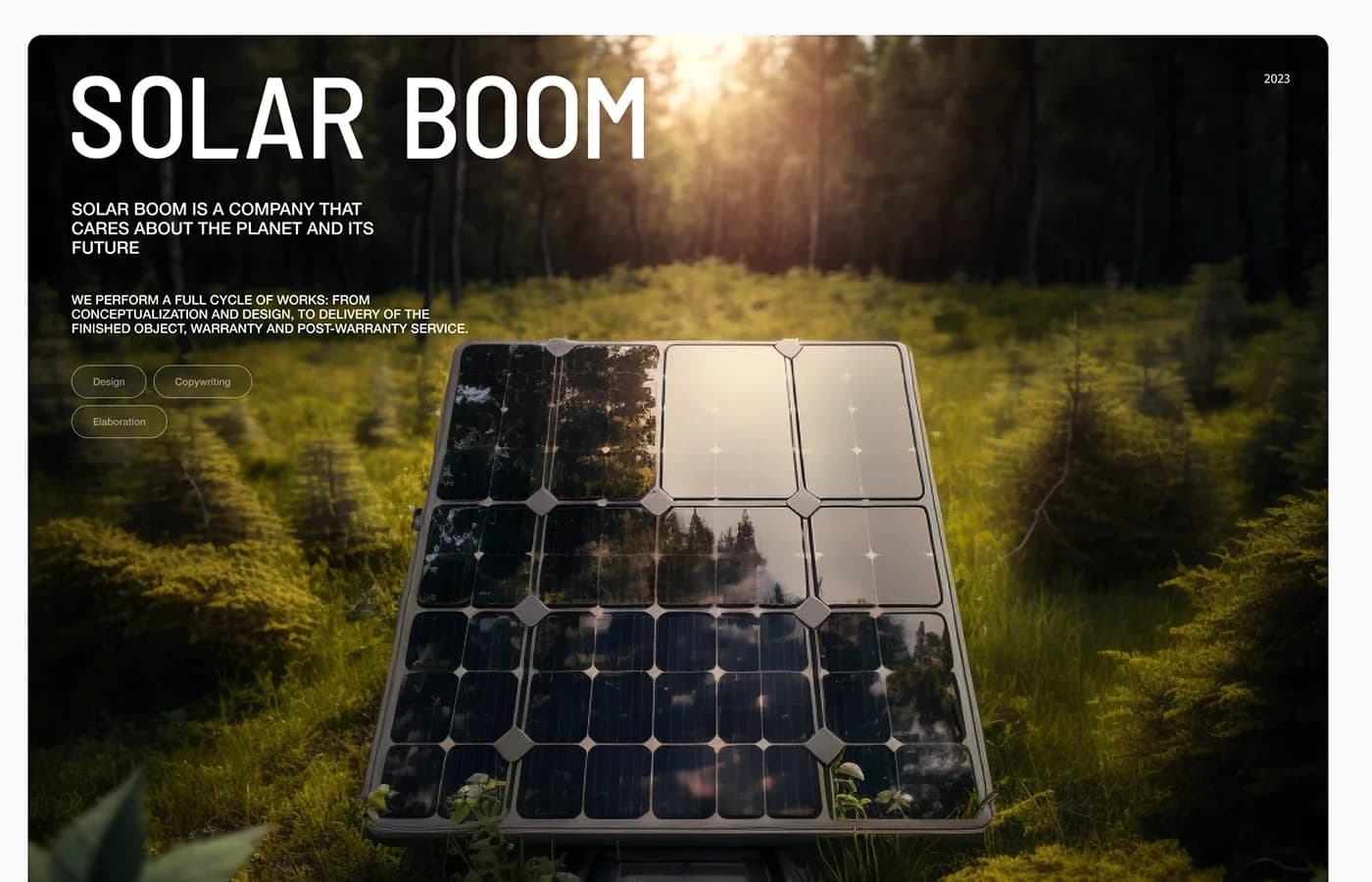 Solar Boom — сайт и концепция для компании солнечной энергетики