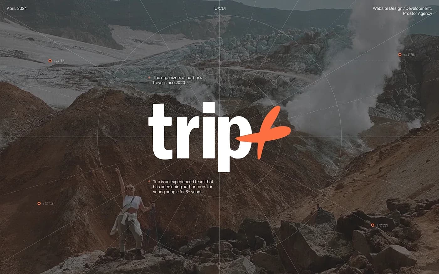 TRIP+ — сайт клуба авторских путешествий — экран 1