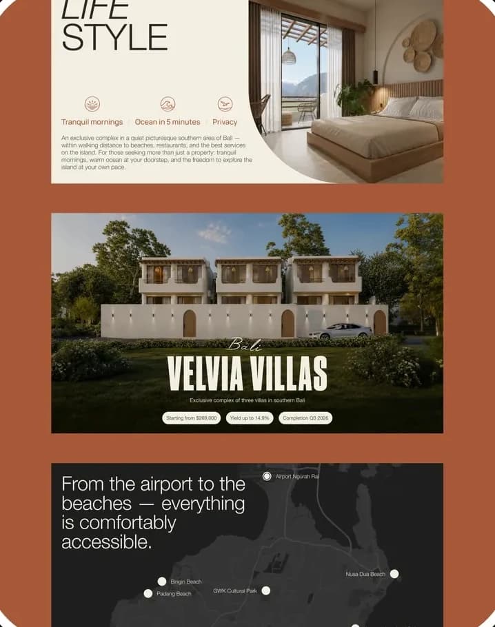 Velvia Villas — блок про образ жизни