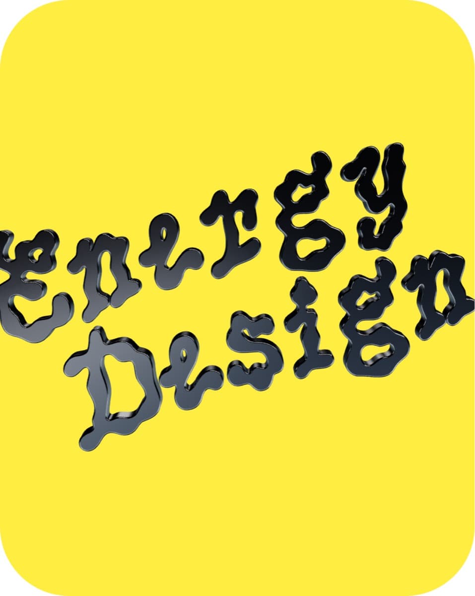 Energy Design — жёлтый плакат со знаком