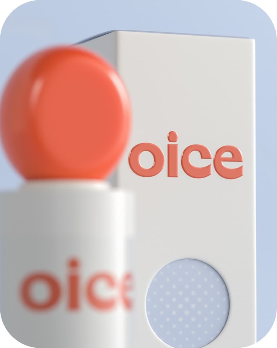 OICE — крупный план флакона и коробки